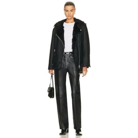 STAND STUDIO Carrie Faux Shearling Biker Jacket EU36/US4 - Picture 5 of 9